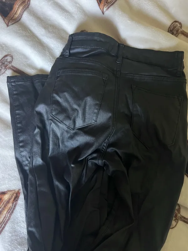 Edikted Pants Leather Flare - Image 3