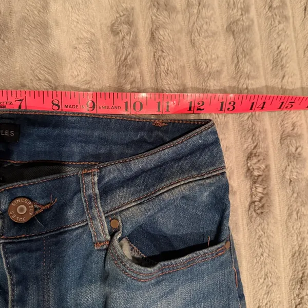 Sincerely Jules‎ Women Medium Wash Raw Hem Flare Jeans Size 1/25 Blue Wide Leg - Image 5