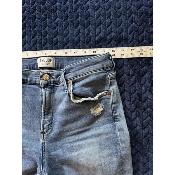 AGOLDE‎ Women's Blue Denim Distressed Jean Ankle Size 29 - Image 7