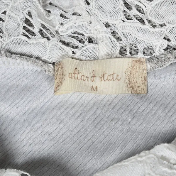 Altar'd State Gray White Lace Cowl Neck‎ Tunic Dress Layered Size M - Image 3