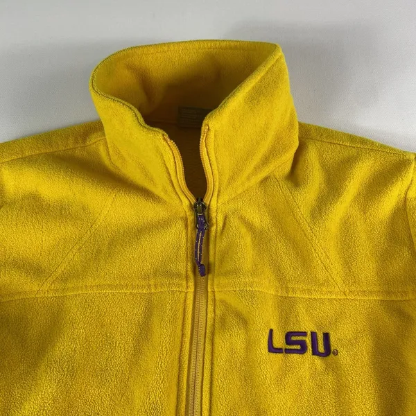 Columbia Jacket Womens‎ Medium Yellow Gold LSU Tigers Full Zip Football Fleece - Image 2