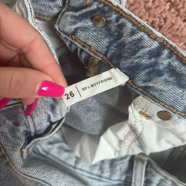 Pacsun 90s Boyfriend Jeans Womens 26 (actual 25x29) Blue Denim Distressed Zip - Image 7