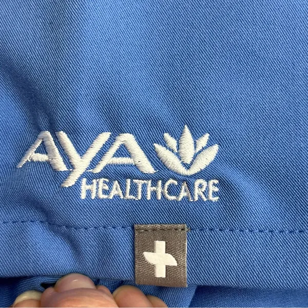 FIGS Catarina One Pocket Womens Scrub Top‎ Ceil Blue Shirt XXL NEW *EMBROIDERED - Image 6
