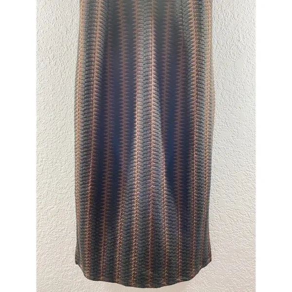 Anthropologie Maeve Meridian Midi Striped Quilted Brown Black Dress NWT - Image 8