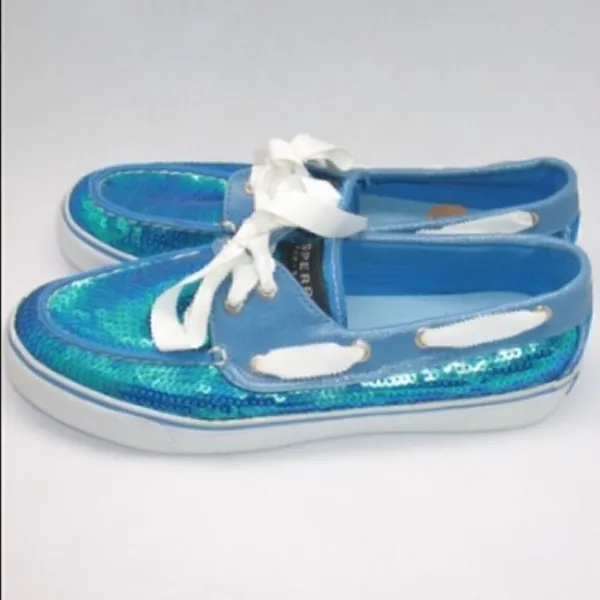 NWOB Sperry Topsider Blue Sequin Shoes - Image 3