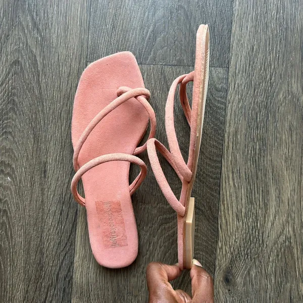 Jeffrey Campbell Orange Leather Sandals Size 7 - Image 2