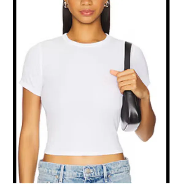 WeWoreWhat White Crew Neck T Shirt Short Sleeve XS NWOT Classic Minimalist Chic - Image 2