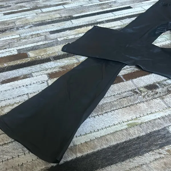 Edikted Black Coated‎ Flare Jeans Size Small - Image 3