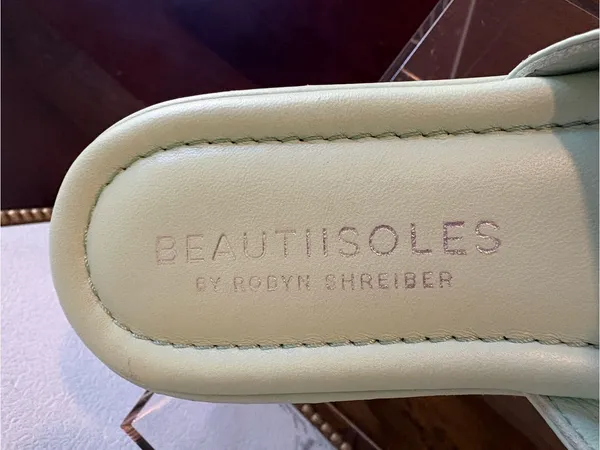 Beautiisoles Mint Green Jeweled Slide - Image 3