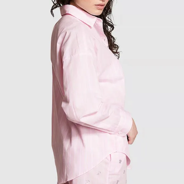 PINK - Victoria's Secret COTTON POPLIN OVERSIZED‎ BUTTON-DOWN SLEEPSHIRT - Image 2