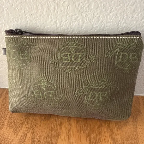 RARE VINTAGE Olive Green DOONEY & BOURKE Canvas Denim Pouch Coin Purse Make Up - Image 4