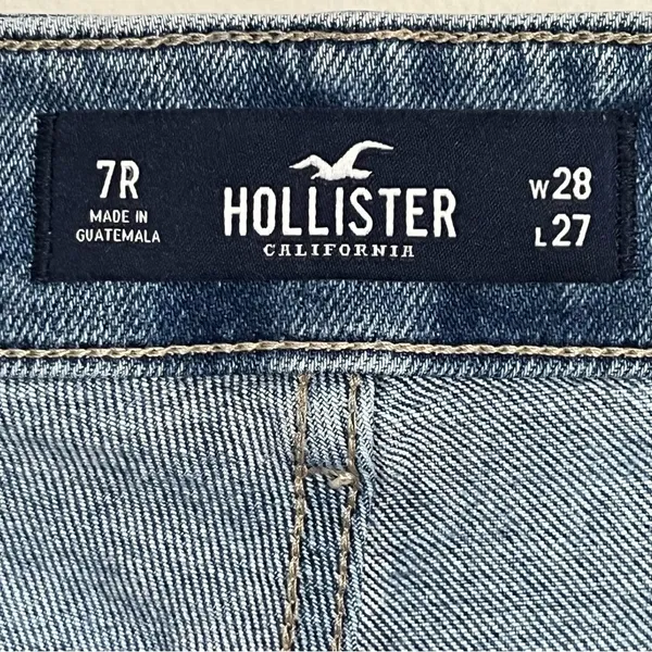 Hollister Jeans Curvy Ultra High Rise Mom Jeans Belted Raw Hem Size 7 Regular‎ - Image 7