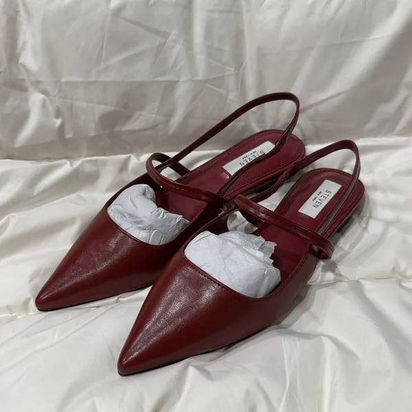STEVEN by Steve Madden Deep Red‎ Mallory Flat Size 8.5 - Image 5