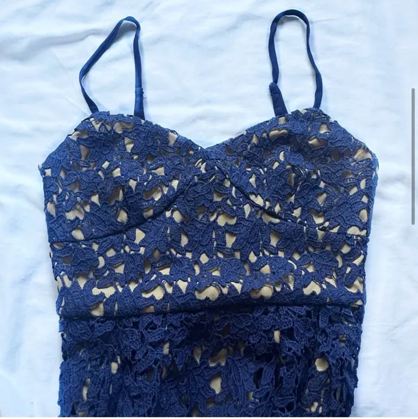 Revolve Blue Lace Dress - Image 3