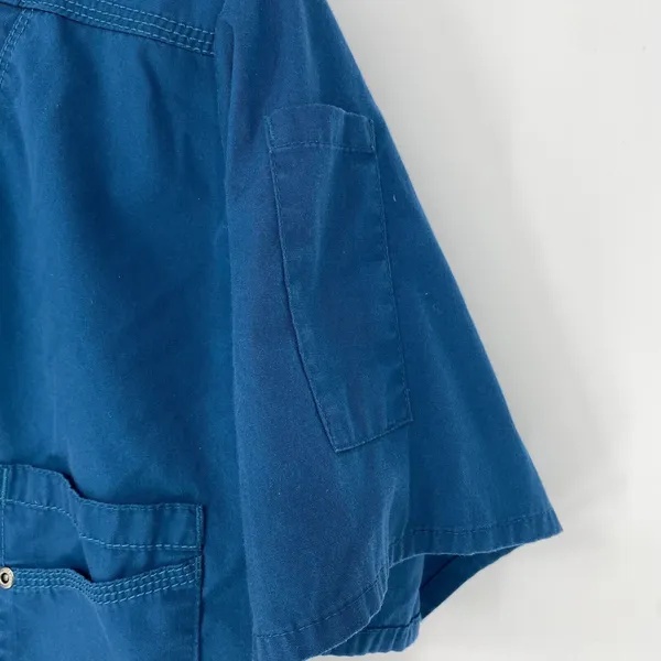 Carhartt Force Scrub Top Mens Small Blue V Neck Medical Shirt - Image 6