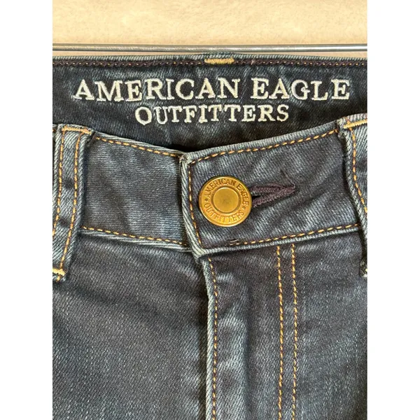 American Eagle Outfitters Women's‎ Super Stretch Dark Wash Skinny Jeans 2 Short - Image 3