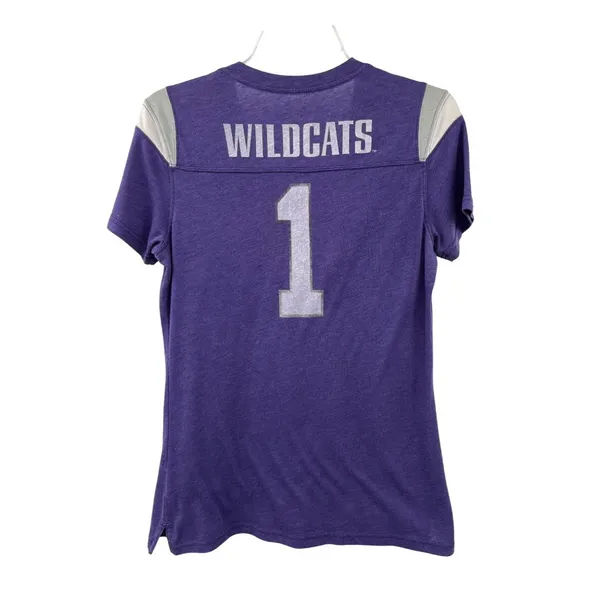 Nike K-State Wildcats Womens V-Neck Short Sleeve T-Shirt Purple M Used - Image 2