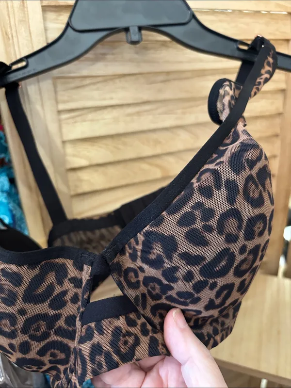 Leopard Print Underwire Bra - Brown 32DD - Image 2