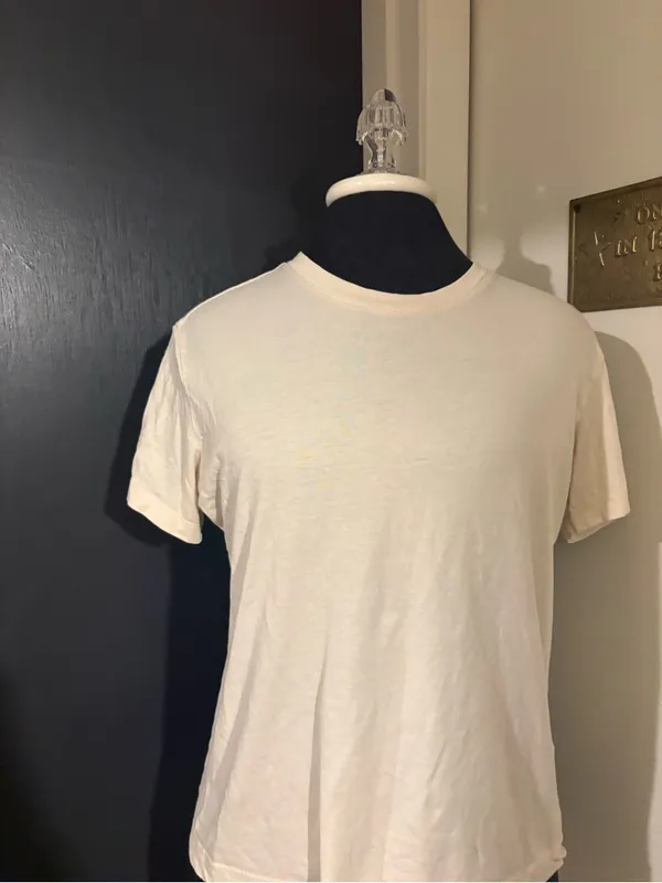 H&M Short Sleeve 100% Cotton Crew Neck Tee in Off-White Cream 💜 - Image 2