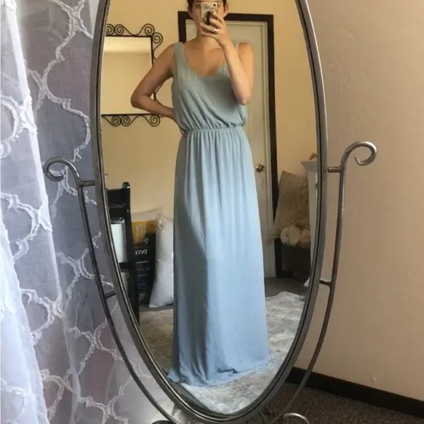 NWT Show Me Your Mumu Kendall STEEL blue maxi dress MEDIUM FLAWED - Image 3