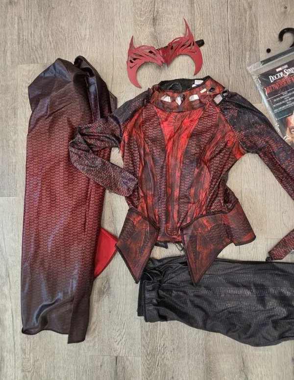 Marvel Scarlet Witch Adult halloween Costume XS Top Pants Skirt Headpiece comico - Image 5