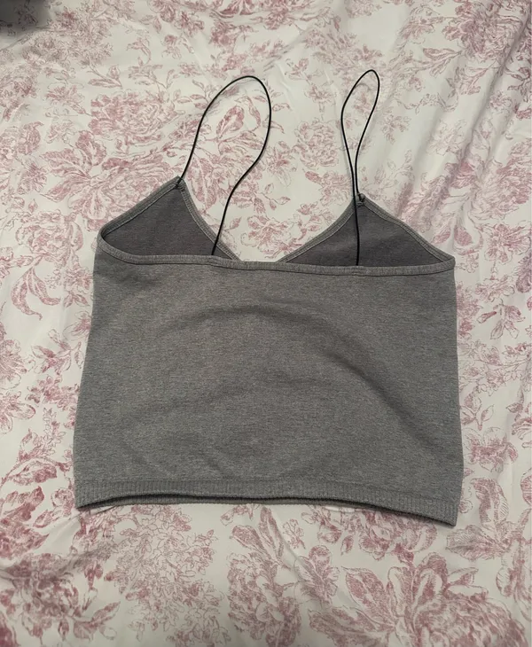 Free People Gray Double-Strap Ribbed Cami - Image 2