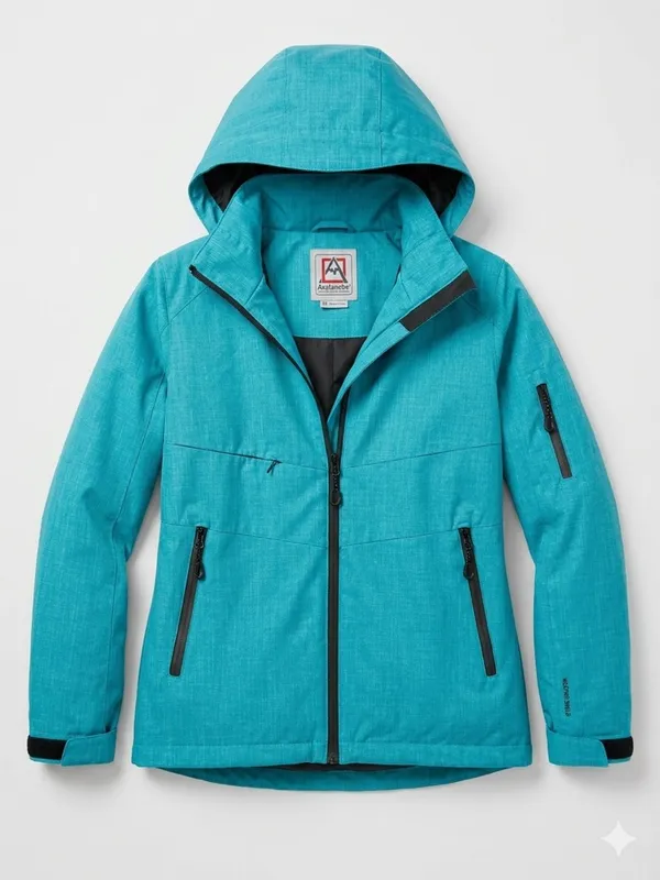 Avalanche Teal Waterproof Ski Jacket with Hood - Image 2