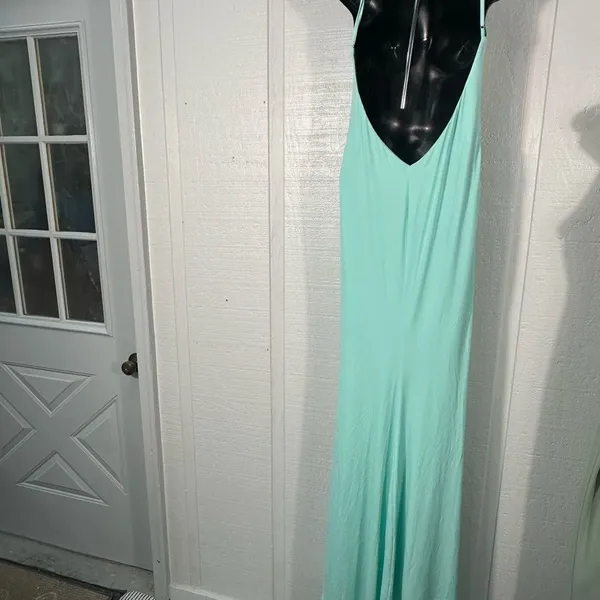 Katie May Los Angeles Mint Green Maxi Spaghetti Strap Dress Size Medium EUC - Image 6
