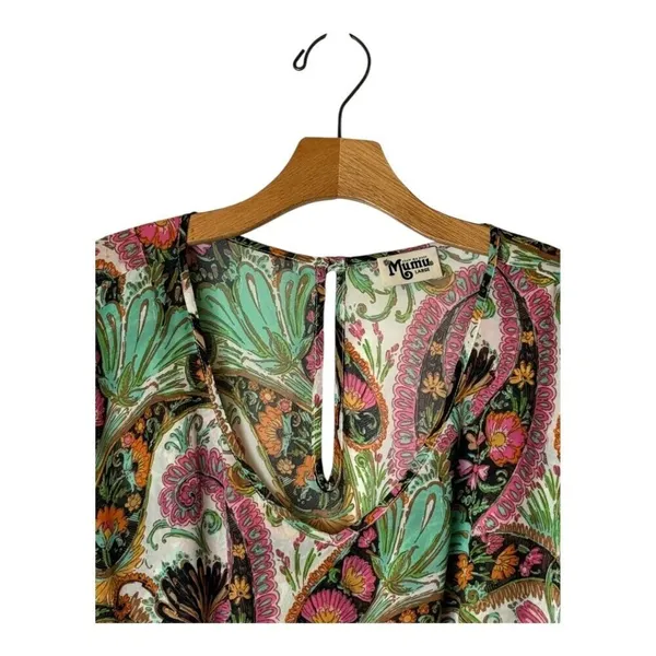 Show Me Your Mumu Romper Women Large‎ Green Pink Paisley Palace Rowdy Romper - Image 5