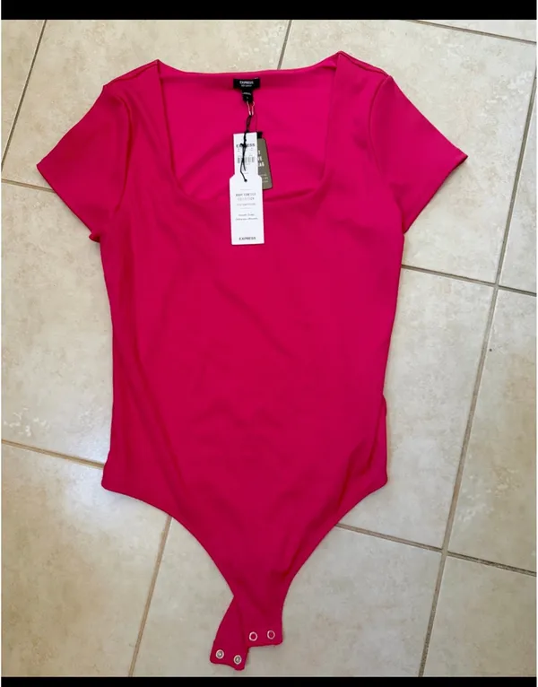 Express Body Contour Light Compression Square Neck Bodysuit - Image 2