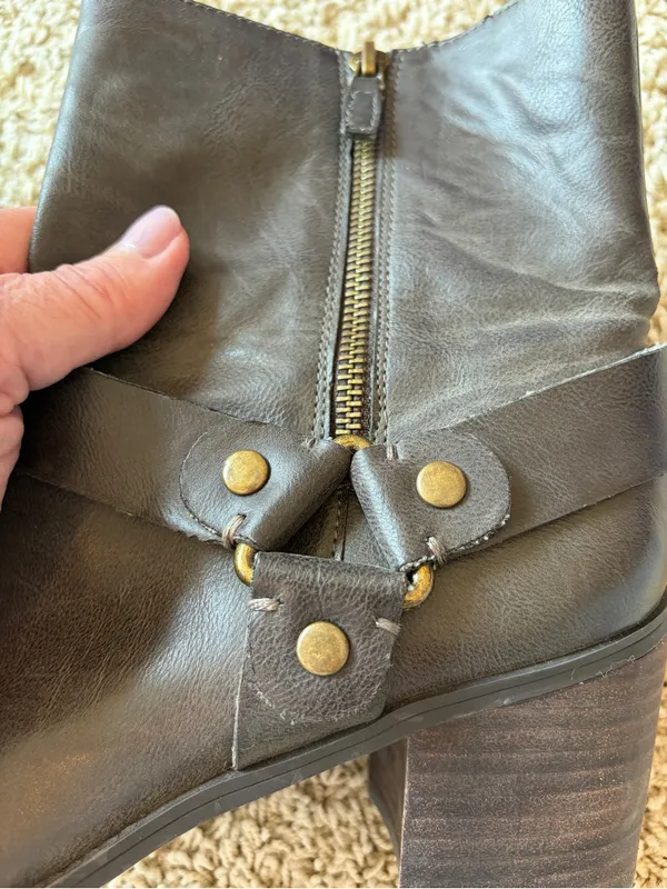 Franco Sarto Benton Moto Harness Leather Ankle Boots 9M Boho Western - Image 7