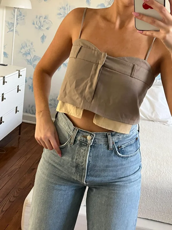 Everyday Claude Tan Crop Top Size M - Image 2