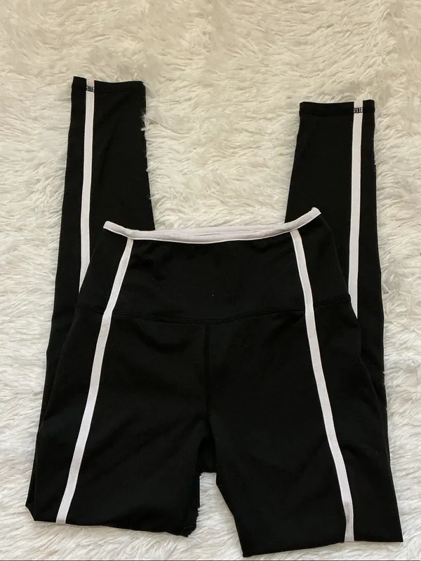Sommer Ray Black Active Zip Jacket & Leggings Two Piece Set with White Lining - Image 2