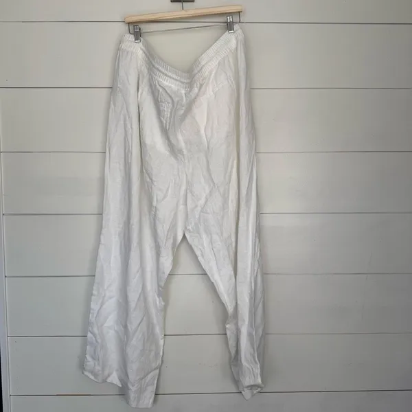 Athleta Women’s 24 White Retreat Wide Leg Linen Pants New - Image 4