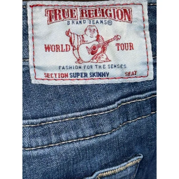 Vintage True Religion Super Skinny Patchwork Jeans‎ - Image 4