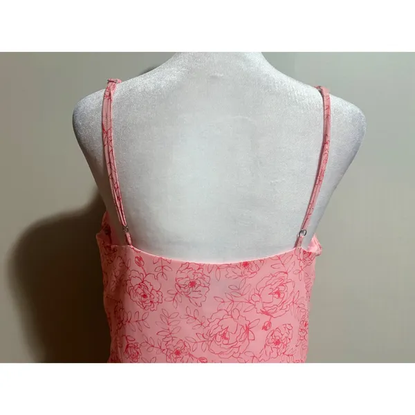 Urban Outfitters Over the Horizon Mini Dress M Pink Floral Chiffon Fit and Flare - Image 12