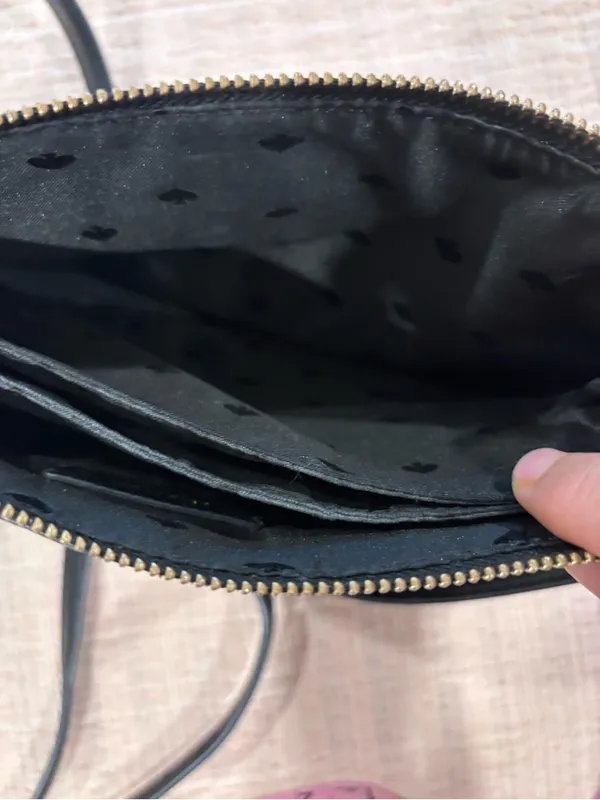 Kate Spade Black Pebbled Leather Crossbody with Gold Hardware - Image 7