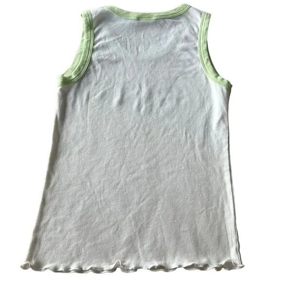 Y2K Harley Davidson Women’s S Lettuce Hem Tank Top Pastel‎ Green Retro Preppy - Image 3