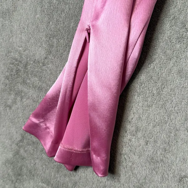 Cinq a Sept Pink Satin Adalie Pants‎ Womens M Cropped Drawstring Ankle Coquette - Image 5