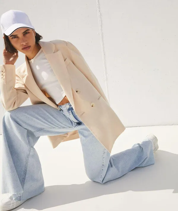 Nwt Cream Beige Oversize Boyfriend Blazer Suit Jacket - Image 7