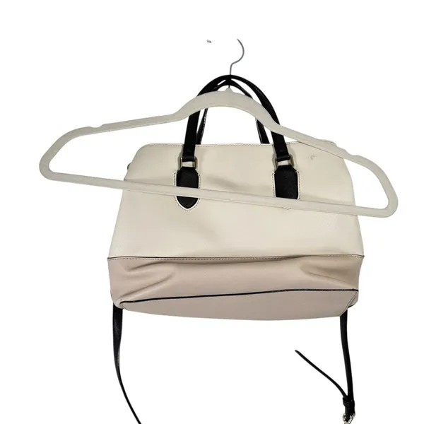 Kate Spade Evangelie‎ Satchel Crossbody Purse Cement White Black Preppy READ - Image 4
