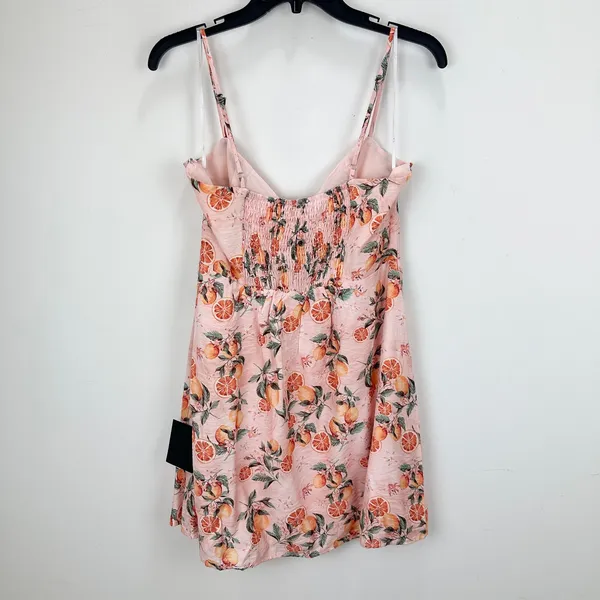 Lulus Diora Pink Orange Print Sleeveless Mini Dress Rayon Vacation Large NWT - Image 10