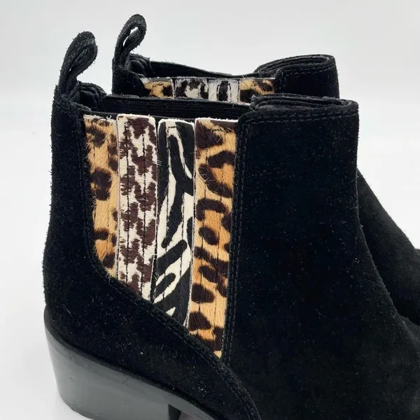Crown Vintage Tolana 2 Chelsea Ankle Boots Black Suede/Cow Hair Women's Size 7.5 - Image 2