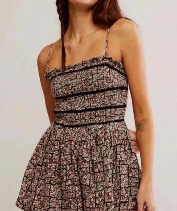 Free People Smocked Romper NWT - Image 2