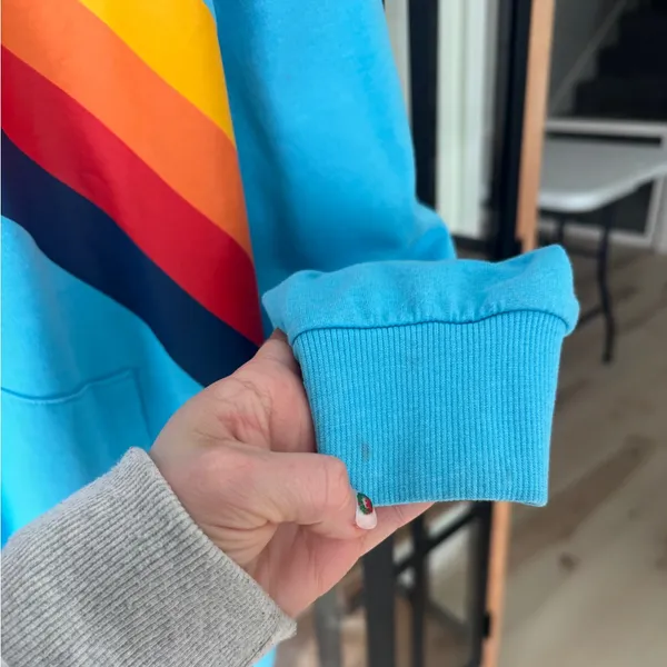 Aldi supermarket merch rainbow hoodie sweatshirt Aviatornation av - Image 5