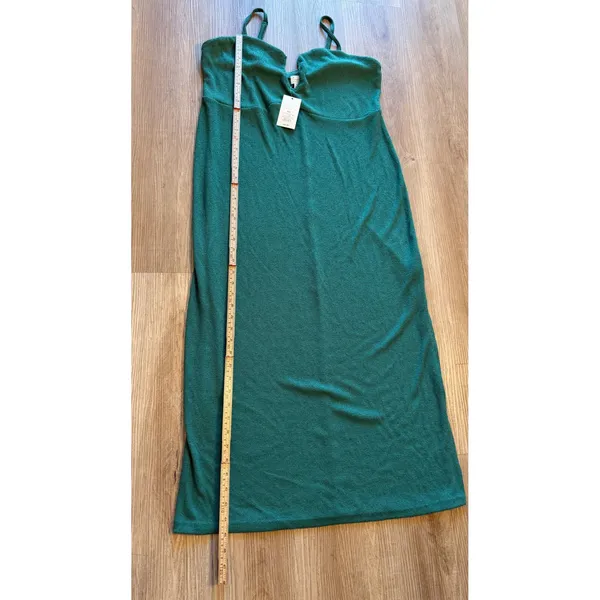 A New Day Teal Green Textured Knit Midi Dress XXL Sweetheart Neck Sleeveless NWT - Image 5