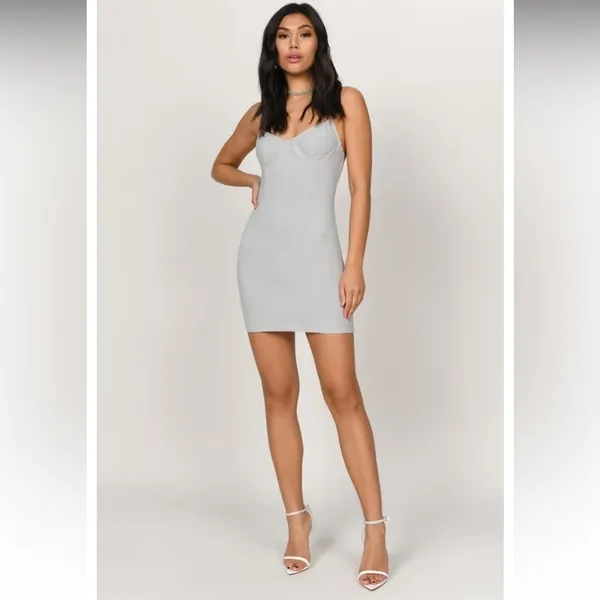TOBI Pull It Together Grey Bodycon Dress Size Small - Image 2
