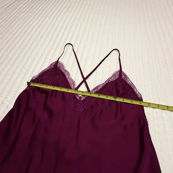 Victoria’s Secret Purple Lingerie Chemise Slip Nightie L Large Lace Trim - Image 3