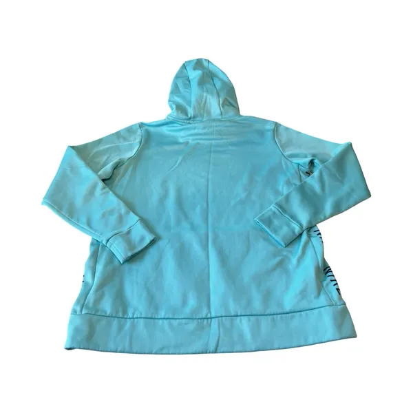 Nike Womens Large Teal Dri Fit Thermal‎ Training Tape Hoodie Workout Winter - Image 5