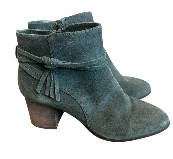 Violet & Red Jenna Leather Ankle Booties Suede Heeled Boots Size 9.5 Women's - Image 4